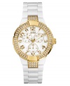 A splashy touch of glam goes with everything: add this chic watch from GUESS to your collection.