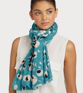 A printed style in luxurious cashmere with a lightweight, gauzy design. CashmereAbout 35 X 75Dry cleanImported 