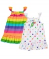 Color coded. Style and comfort come easy with one of these bright dresses from this Carter's 2-pack.