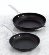 The workhorse of any working kitchen, Le Creuset's exceptional skillets are not just for frying. Forged from hard-anodized aluminum, then impact bonded, this pan is harder than stainless steel and features a healthy, PFOA-free nonstick coating, both inside and out. 10-year warranty.