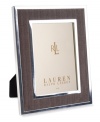 Make memories beautiful. The impeccably tailored Knotting Hill picture frame combines a traditional herringbone pattern with timeless silver plate. From Lauren Ralph Lauren.