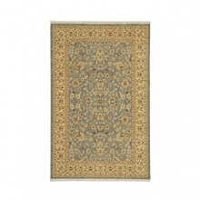 Karastan's Shapura Collection was designed to capture the rustic yet sophisticated spirit of textiles woven in the Peshwar style along the ancient Silk Road. The subtle colors and stylized patterns infuse your decor with timeless elegance. This Karastan rug boasts a rich golden border around a glacier blue ground brimming with floral motifs.