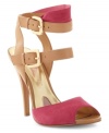 Strapped up and colorblocked is what you'll be in Paris Hilton's Leslie sandals. They feature a double ankle strap closure around the ankle and bright suede accents.