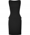 Work a sartorial edge into your Little Black Dress collection with Moschino C&Cs peplum detailed sheath - Round neckline, sleeveless, elasticized back peplum detail, hidden side zip, kick pleat - Tailored fit - Wear with pumps and a chain-detailed handbag