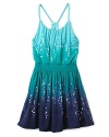 Flowers By Zoe Girls' Ombre Sequin Cinched Waist Dress - Sizes S-XL