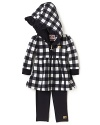 With bold black gingham and a ruffle trimmed hood, this Juicy Couture top and leggings set creates fairy tale charm.