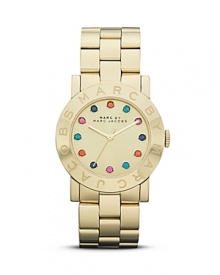 Pairing the cool with the classic, this gleaming watch from MARC BY MARC JACOBS is reason to roll up your sleeves. This piece's quartz movement ensures you're on time (and on trend.)