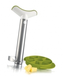 Island magic! The brilliant Vacu Vin Pineapple Slicer can peel, core, and slice a fresh pineapple in just 30 seconds. It works like a corkscrew, removing the flesh in perfectly formed rings and leaving the core behind. Simply add the wedger to cut into perfectly-sized chunks in seconds.