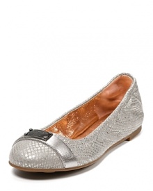 In metallic snakeskin printed leather, these embossed flats from MARC BY MARC JACOBS add gleaming glamour to the everyday.