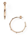 Strong but simple. This pair of rose gold plated hoop earrings from MICHAEL Michael Kors are the perfect earrings for everyday - wear them as as shapely showpiece.