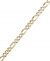 Polish your look. This 14k gold men's curb chain bracelet is the perfect addition to his wardrobe. Approximate length: 9 inches. Approximate width: 3-9/10 inches.