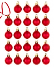 Red all over. A mix of matte and shiny ball ornaments provides reliable cheer season after season in family-friendly plastic from Kurt Adler.