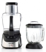 Give your kitchen confidence a boost with Black & Decker's versatile food processor. Its wide-mouth feed shoot reduces prep time by accommodating larger items, while a handy 5-cup blender jar attachment adds another function to its already vast repertoire. One-year warranty. Model FP2620S.