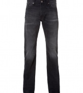 Slim-cut straight leg dark grey jeans - Channel downtown cool in these slim jeans - Pair with a t-shirt, a leather jacket, and trainers for a casual look - Style with a pullover, a blazer, and motorcycle boots