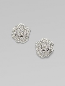 EXCLUSIVELY AT SAKS.COM. Blooming flowers of sparkling pavé crystals.Crystals Rhodium plated Diameter, about ¾ Post and clutch back Imported