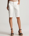 Crisp white Vince Bermuda shorts are the versatile must-have every getaway wardrobe requires. Designed with just a hint of stretch, they're casual with flip-flops and dressed up with wedges.