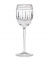 A stemware collection of utter sophistication. Vintage Jewel Platinum wine glasses are designed in multifaceted, full lead crystal with delicately tapered stems and polished platinum rims. Qualifies for Rebate