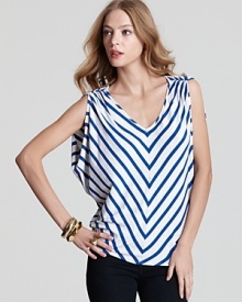 Quotation: Red Haute Top - Chevron Bali Stripe