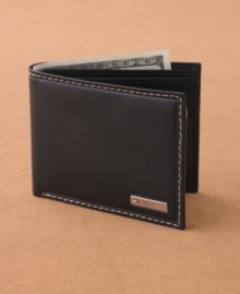 This ultra-casual wallet from Tommy Hilfiger has a streamlined design for easy carrying.