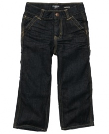 Well-constructed denim makes a difference, so pair his favorite shirts with these classic jeans from Osh Kosh.