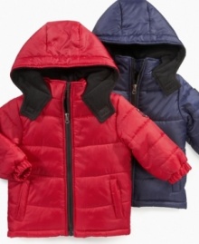 Dress him in his favorite color and keep him snug and warm all winter long with one of these puffer jackets from iExtreme.