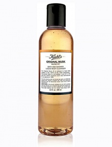 This richly foaming bath and shower gel gently yet effectively cleanses leaving skin soft and sensually fragranced with Kiehl's Original Musk. 8.4 oz. 