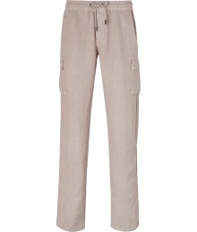 A cool take on cruisewear, Vilebrequins linen cargo-style pants are as versatile as they are chic - Drawstring waistline, cargo patch pockets at sides, side slit pockets, back flap pocket - Classic relaxed fit - Wear with a button-down and flip-flops