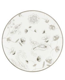 A fine vintage. The Paisley Terrace accent plate elevates even the most elegant settings with breezy florals grounded in graceful white porcelain. With luxe platinum banding to complement the rest of the Lenox dinnerware collection. Qualifies for Rebate