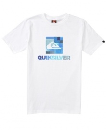 Get graphic. Style is simple when he's sporting this casual t-shirt from Quiksilver.