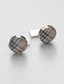 An essential piece in any man's wardrobe, defined by the iconic check pattern. About ½ diam. Brass/enamel Imported 