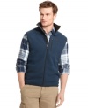 Take off the chill with this comfortable fleece vest from Izod.