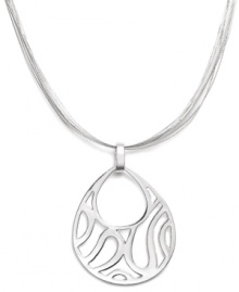 Decoratively detailed. An elaborate openwork design defines this chic oval-shaped pendant necklace from Style&co. Crafted in silver tone mixed metal, it's sure to make a striking statement each time you wear it! Approximate length: 18-1/2 inches + 2-inch extender.