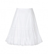 Feminine white skirt with tulle petticoat Ermanno Scervino - With a 1950s feel, this chic skirt brings a fun and flirty accent to any outfit - Full skirt with a nipped in waist and tulle underskirt