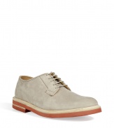 Bring classic style to your look with these luxe suede derby shoes from Marc Jacobs - Classic derby style, lace up front, tonal stitching, contrasting sole - Pair with slim trousers, a patterned button down, and a blazer for a modern dandy look