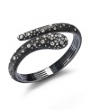 Hauntingly haute. Eliot Danori's Star Struck Snake Cuff coils itself coyly around your wrist. Design features sparking crystals that pop against a dark anthracite tone mixed metal setting. Approximate diameter: 2-1/2 inches.