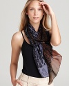 Go wild for Salvatore Ferragamo's sheer oblong scarf featuring a fun, ombré leopard print.