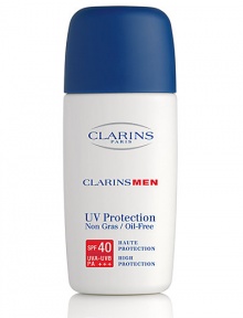 UV Plus SPF 40 for Men protects skin from the sun and pollution when playing sports, when in the city, or during the weekend. Its incredibly fine oil-free texture leaves no traces on the skin while the micronized, microdispersed 100% mineral screen ensures perfect protection and guarantees optimal tolerance. 