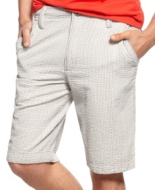 These classic seersucker shorts from Kenneth Cole Reaction add some polish to your casual summer look.