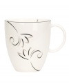 A fluid contemporary pattern with subtle shimmer dances along the edging of this mug. As a stylish accent for entertaining or a simple way to spruce up an everyday meal, the Voila collection always looks right. Qualifies for Rebate