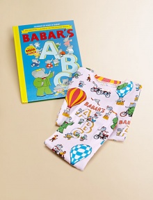 Put on her adorable matching pajamas and get set to join Babar and the residents of Celesteville as they present the letters of the alphabet.Scalloped crewneckLong sleevesPullover styleElastic waistbandCottonMachine washMade in USAHardcover book is included, 32 pages