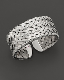 Bold, woven white sterling silver cuff by Roberto Coin.