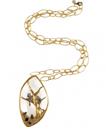 Inspired by dreams of Africa, Alexis Bittars intricately detailed pendant necklace lends an alluring and glamorous edge to any outfit - Lobster-claw closure, open linked chain, crystal encrusted large pendant with panther resting in tree - Long length - Wear with everything from tees and blazers to cocktail dresses and leather jackets