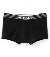 Diesel stretch trunks with logo waistband.