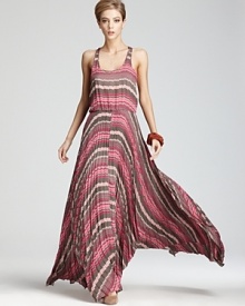 Parker Dress - Printed Maxi with Pleated Skirt