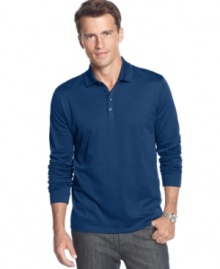 Give this sleek polo shirt from Hugo Boss a shot at your next weekend outing.  Guaranteed you'll be the sharpest there.