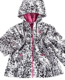 Spot on style. This animal print jacket from Hawke & Co. keeps her fashionably wrapped up for outside fun.