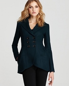 Nanette Lepore's double-breasted jacket flaunts a sophisticated, structured silhouette for office-perfect style.