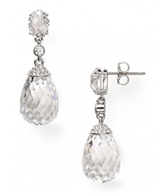 Accented by a delicate faceted crystal, Nadri's teardrop earrings give an understated nod to classic style. Slip them in for a just-right hit of sparkle.