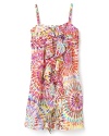 Blush by US Angels Girls' Printed Chiffon Ruffle Dress - Sizes 7-14