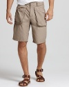 Reinforce the military trend with these Michael Kors utility shorts that stand strong with ample pockets and pair perfectly with structured button down shirts.